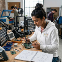 Écolières avec papeterie scolaire surdimensionnée