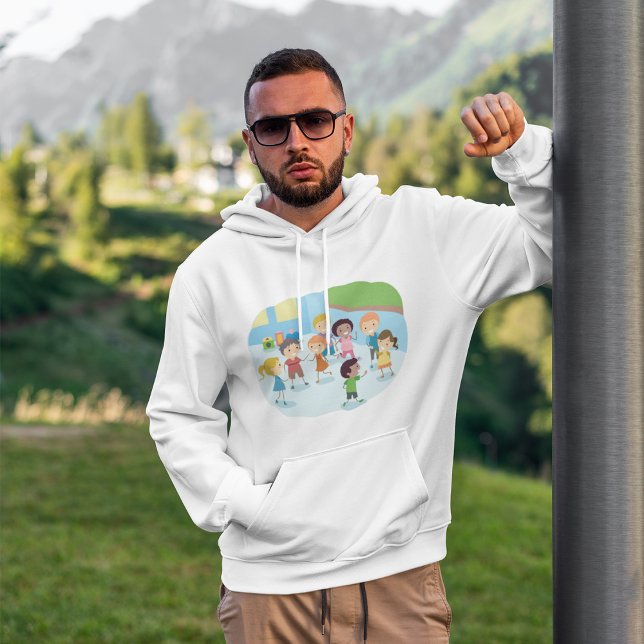 Veste À Capuche Écoliers souriants jouant ensemble (Créateur téléchargé)