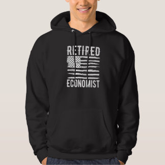 Veste À Capuche Économiste à la retraite Profession Drapeau Améric