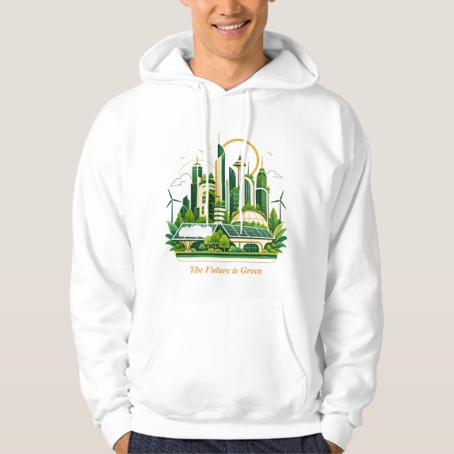 Veste À Capuche Écopunk Éco-Cité Avenir Durable Énergie Verte (Devant)