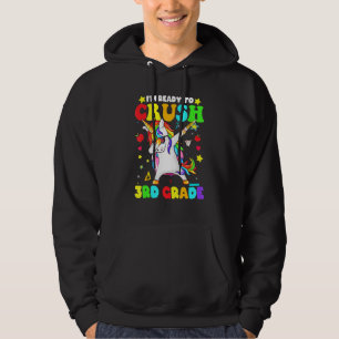 Veste À Capuche Écraser 3e année Dabbing Unicorn Retour À L'École