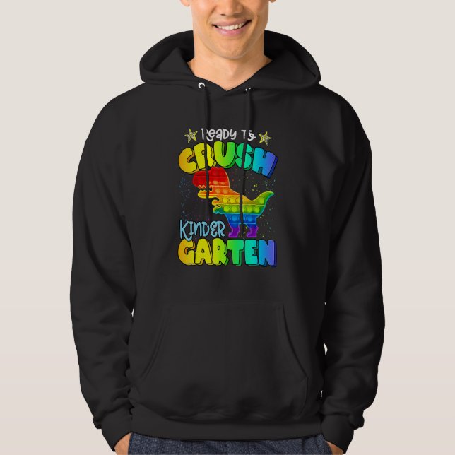 Veste À Capuche Écraser la maternelle Dinosaur Pop Ça Fidget Retou (Devant)