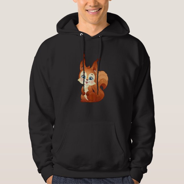 Veste À Capuche Écureuil sucré avec de grands yeux   (Devant)