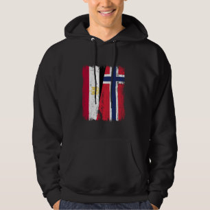 Veste À Capuche Égypte Norvège Demi-drapeau Égypte Norvège Ancêtre