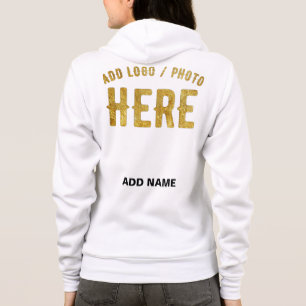 VESTE À CAPUCHE ÉLÉGANT BLANC PERSONNALISABLE MODERNE MARQUE VÉRIF