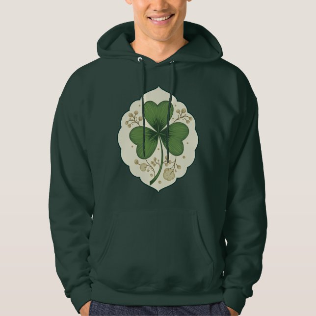 Veste À Capuche Elegant Shamrock St Patrick’s Day - Moletons (Devant)