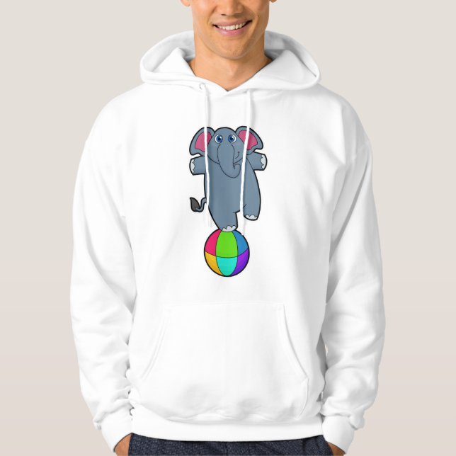Veste À Capuche Éléphant au cirque avec balle de cirque (Devant)