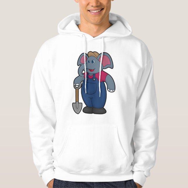 Veste À Capuche Elephant en tant que fermier avec Shovel (Devant)