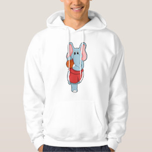 Veste À Capuche Éléphant en tant que joueur de basketball avec bal