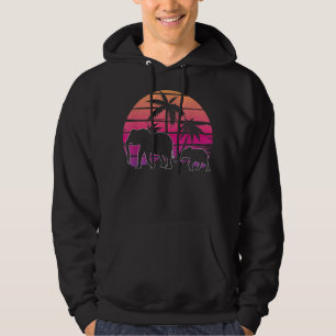 Veste À Capuche Elephant Sunset Island Palm Tree Beach Afrique sau