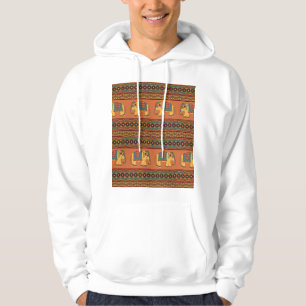 Veste À Capuche Eléphants Indiens, Orange Traditionnel Sans Seamle