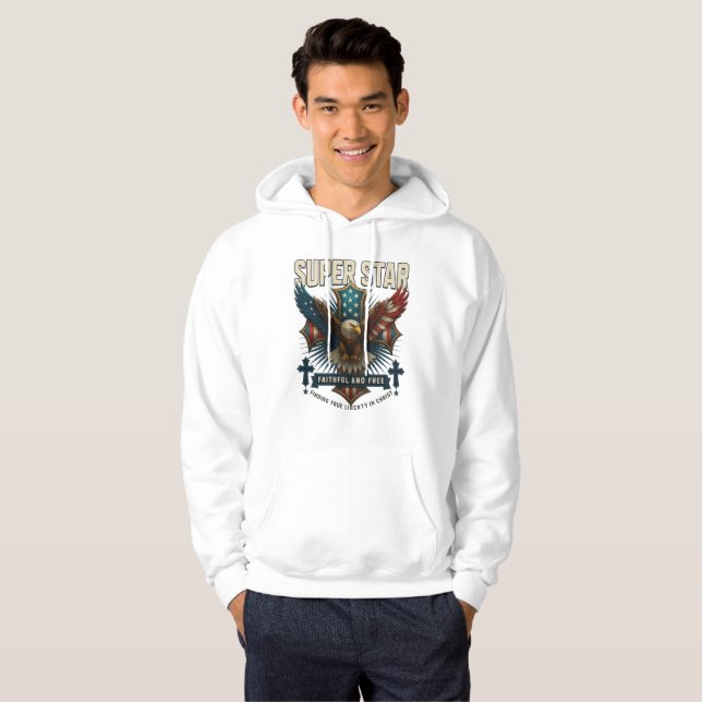 Veste À Capuche Emblème d'aigle super étoile (Devant entier)