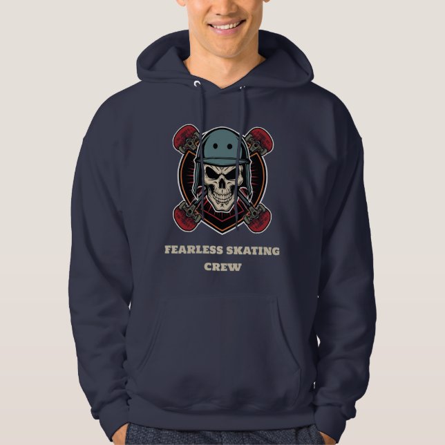 Veste À Capuche Emblème de crâne de l'équipe de skate | Art de bad (Devant)