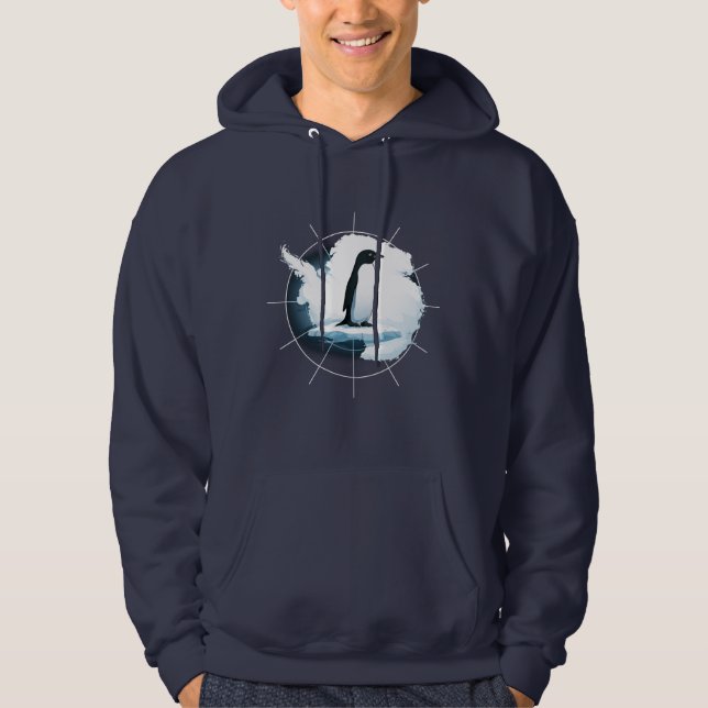 Veste À Capuche Emblème de Manchot de l'Antarctique – Conception d (Devant)