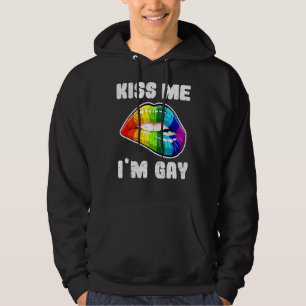 Veste À Capuche Embrasse-moi Je suis Gay Lgbtq Rainbow Lips