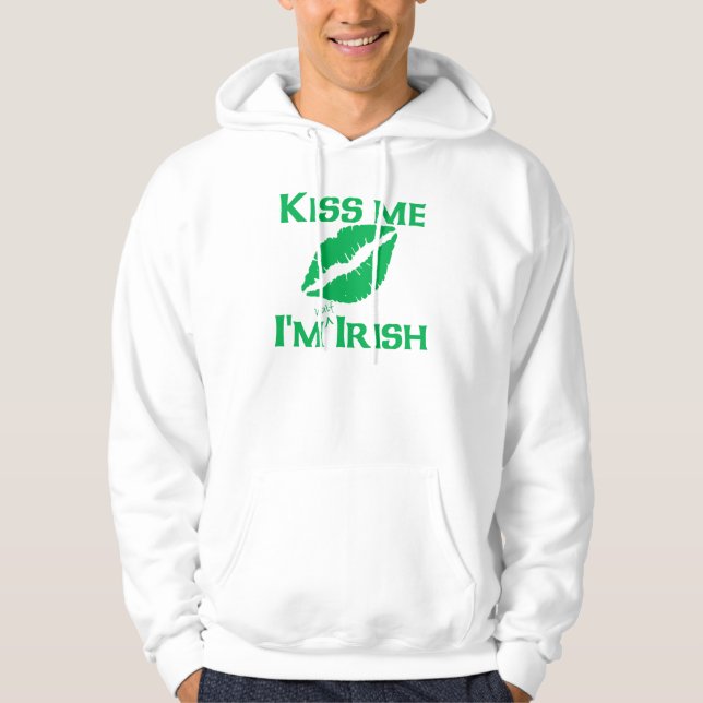 Veste À Capuche Embrassez-moi que je suis à moitié irlandais (Devant)
