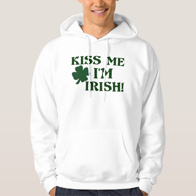 Veste À Capuche Embrassez-moi que je suis irlandais ! (Devant)