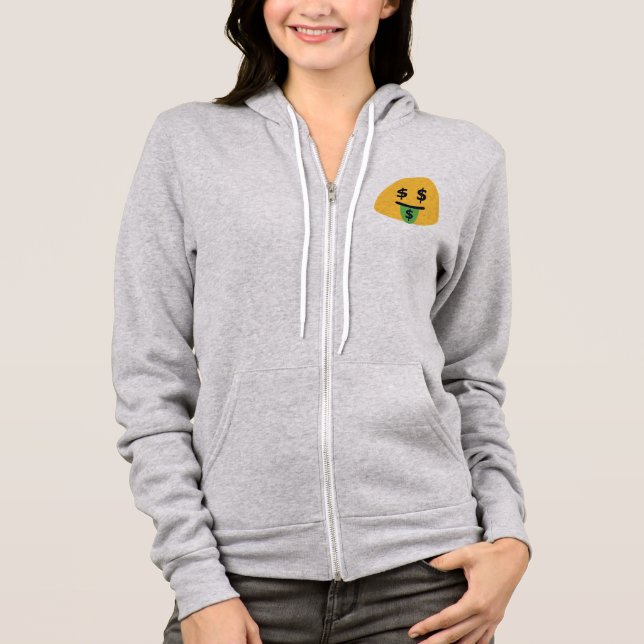 Veste À Capuche Emoji de la bouche d'argent (Devant)