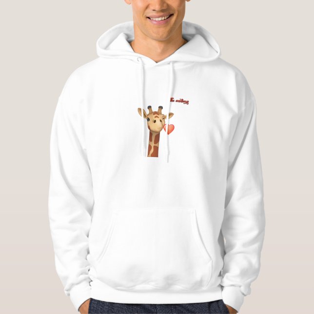 Veste À Capuche émoticône éjaculation coeur embrasser visage giraf (Devant)