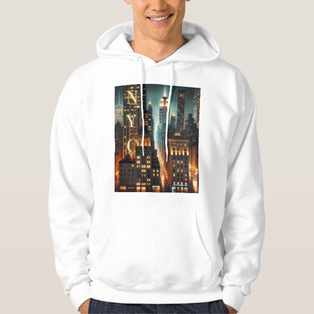 Veste À Capuche  Empire State Skyline Hoodie: NYC Skyscrapers (Devant)