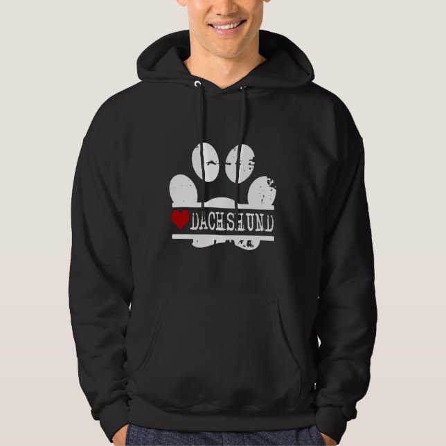 Veste À Capuche Empreinte de patte Dachshund Dog (Devant)