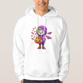 Veste À Capuche Enfant au bonbon de citrouille en capuche violette
