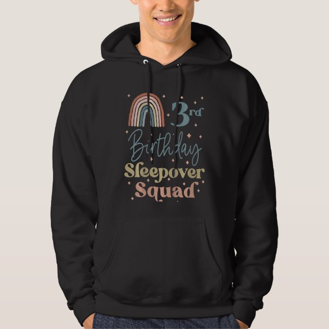 Veste À Capuche Enfants 3e anniversaire Boho Rainbow Sleepover Squ (Devant)