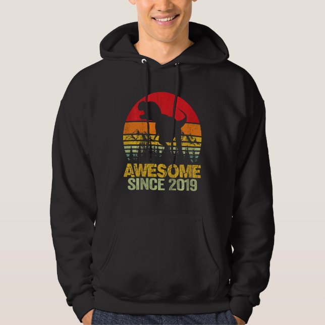 Veste À Capuche Enfants 3e anniversaire garçon Dinosaur Rex 3 ans  (Devant)