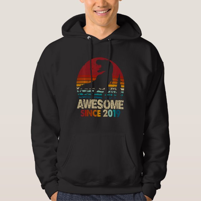 Veste À Capuche Enfants 3ème anniversaire Dinosaur Rex Awesome 201 (Devant)