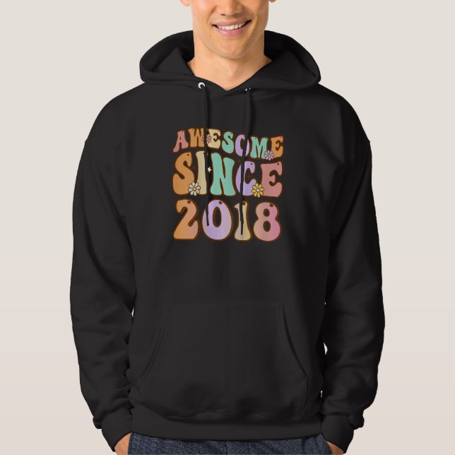 Veste À Capuche Enfants 5 ans Awesome depuis 2018 5e anniversaire  (Devant)