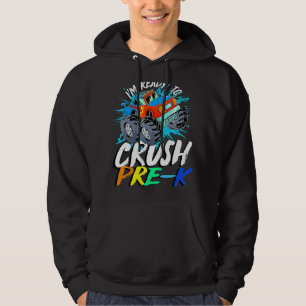 Veste À Capuche Enfants Je suis prêt à écraser Pré K Monster Truck