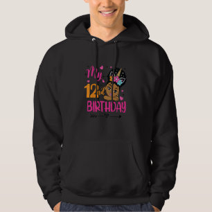 Veste À Capuche Enfants Mon 12e anniversaire Unicorn Black Girl An