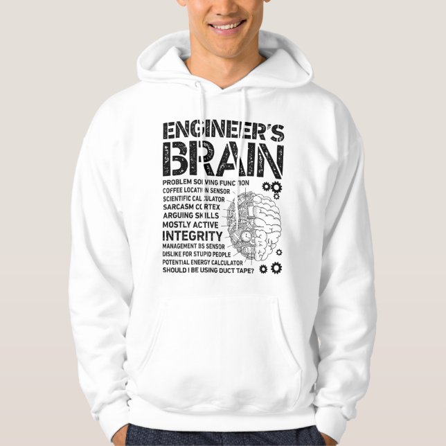 Veste À Capuche Engineer's Brain Funny Process Engineer Men Engine (Devant)