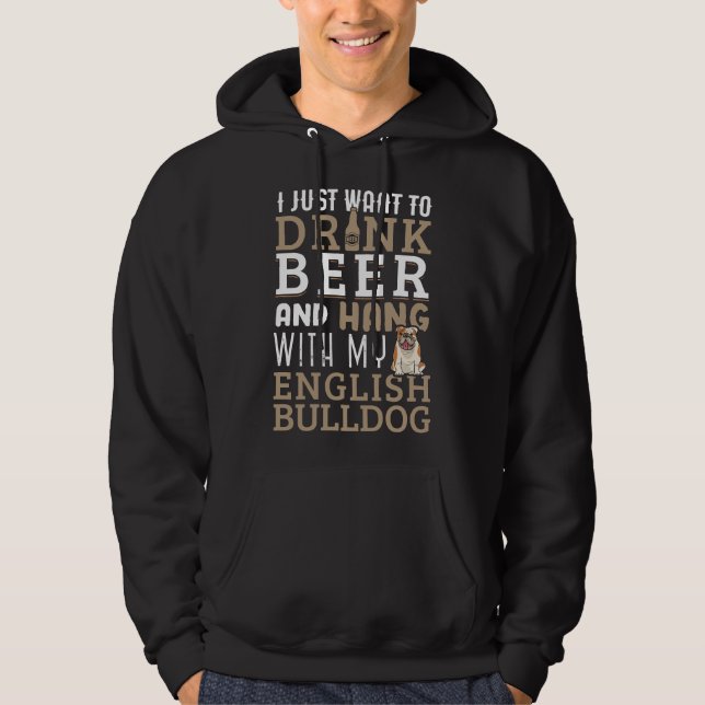 Veste À Capuche English Bulldog Dad T Funny British Dog Lover Beer (Devant)