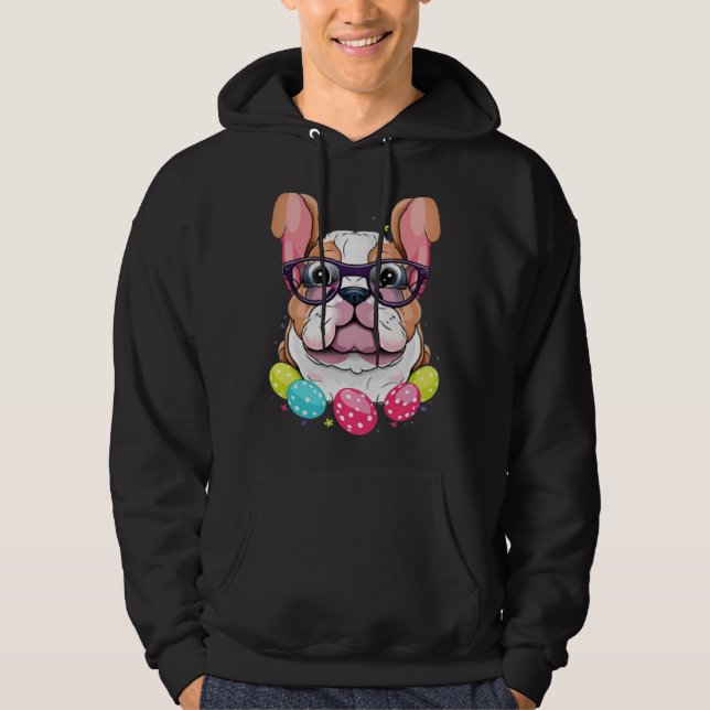 Veste À Capuche English Bulldog Easter Bunny Dog Costume Boys Girl (Devant)