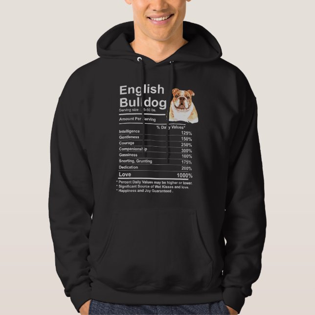 Veste À Capuche English Bulldog Facts Gift Funny English Bulldog m (Devant)
