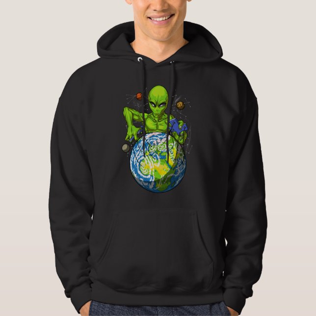Veste À Capuche Enlèvement Alien Planète spatiale Conspiration OVN (Devant)