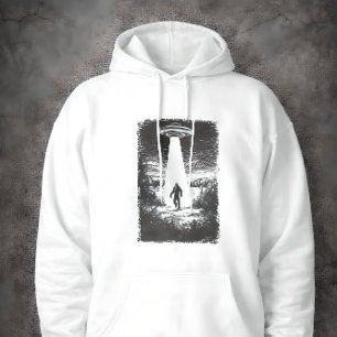Veste À Capuche Enlèvement d'alien de l'UFO Faisceau Silhouette Sc