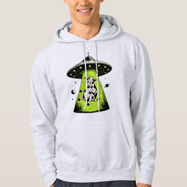 Veste À Capuche Enlèvement de vache extraterrestre Weirdcore Surré (Devant)
