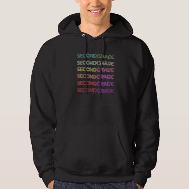 Veste À Capuche Enseignant de 2e année rétro élève équipe groovy p (Devant)