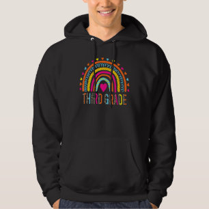 Veste À Capuche Enseignant de 3e année Leopard Rainbow Retour à l'