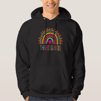 Veste À Capuche Enseignant de 3e année Leopard Rainbow Retour à l'