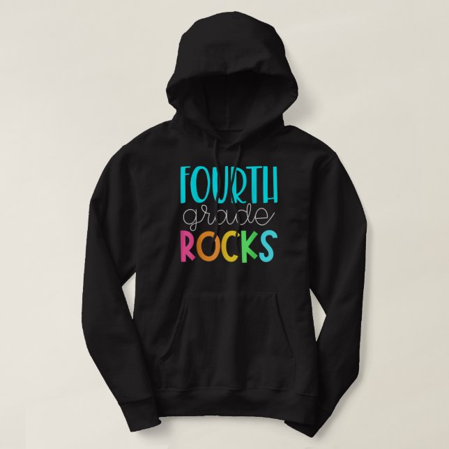 Veste À Capuche Enseignant de 4e année - roches de 4e année T-shir (Design devant)