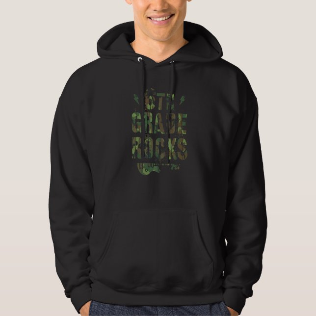 Veste À Capuche Enseignant de 6e année Rocks Équipage Camo Sixième (Devant)