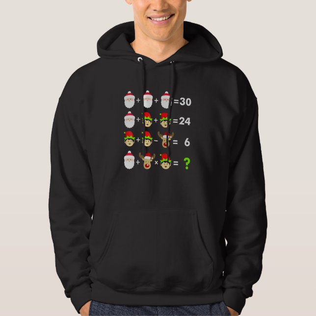 Veste À Capuche Enseignant de mathématiques Quiz de Noël sur l'ord (Devant)