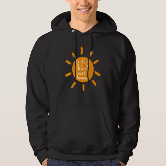 Veste À Capuche Enseignant Dernier Jour De L'École Adieu École Bon (Devant)