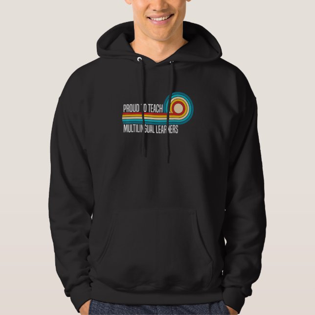 Veste À Capuche Enseignant fier d'enseigner aux apprenants multili (Devant)