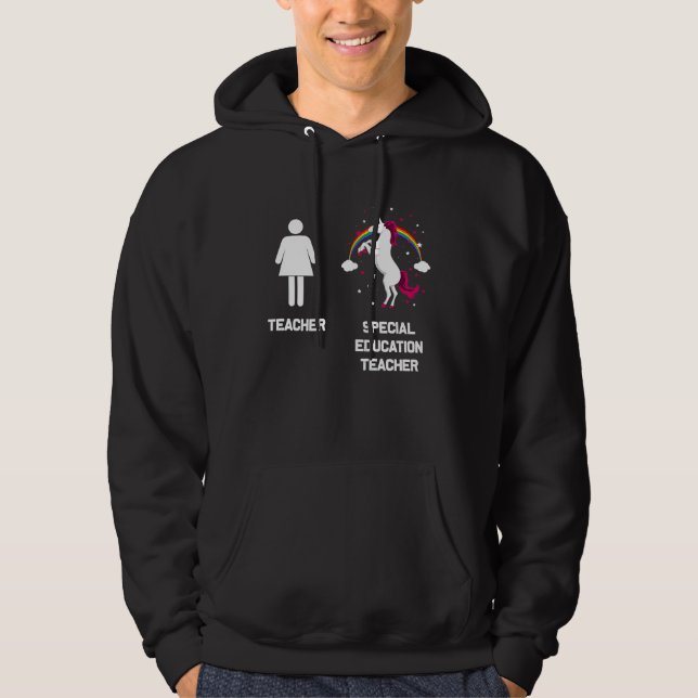 Veste À Capuche Enseignant spécialisé en éducation pour licorne Re (Devant)