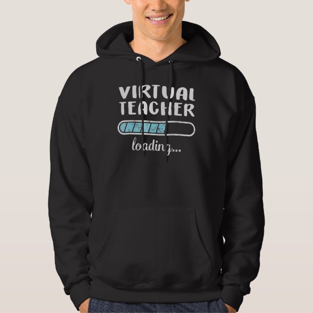 Veste À Capuche Enseignant virtuel Chargement des amis de la famil (Devant)