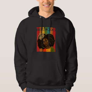 Veste À Capuche Enseignante noire Afro Retro Correspondant Poitrin